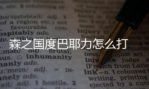 么打力怎耶力度巴巴耶通关之国国度攻略森之 森